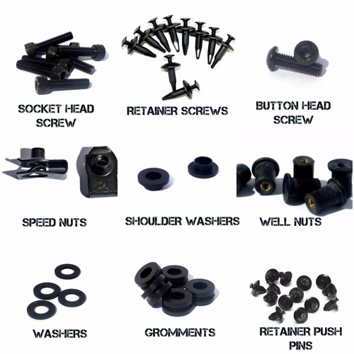 Complete Black Fairing Bolt Kit body screws for Suzuki GSX 600F 1994 1995 Katana