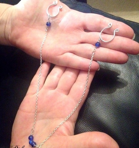 Anillo Pezón Cadena De Cuerpo Joyas Pezón Anillo Pezón Soga no Piercing Falso Reino Unido