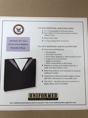 US Navy Uniformed Scrapbook of America 12x12 Keepsake Album 15 pages