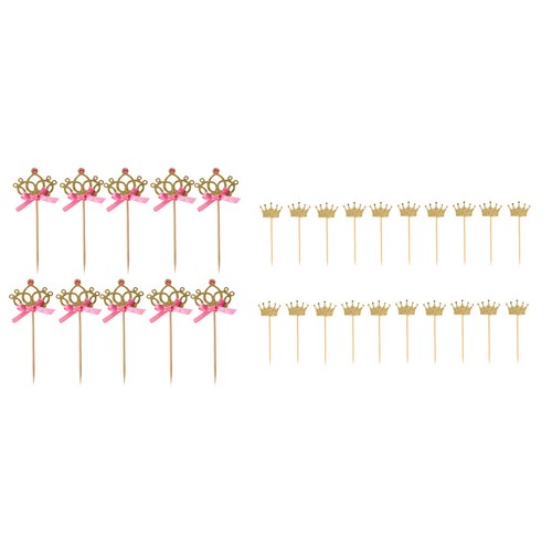 40pcs Glitter Crown Cake Topper Cupcake Nimmt Papier Kuchen Dekor Foto Prop