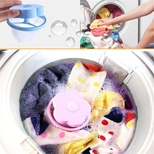 2x Filter Bag Net Plum-shaped Washing Machine Laundry Floating Lint Hair Catcher