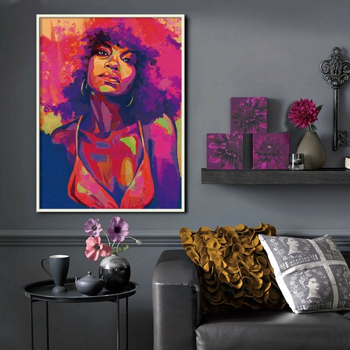 Canvas Painting Poster Print Art Picture Watercolor African Woman Portrait Decor