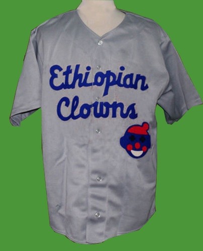 ETHIOPIAN CLOWNS 1935 Road NEGRO LEAGUE BASEBALL JERSEY ANY NAME ANY # XS 5XL