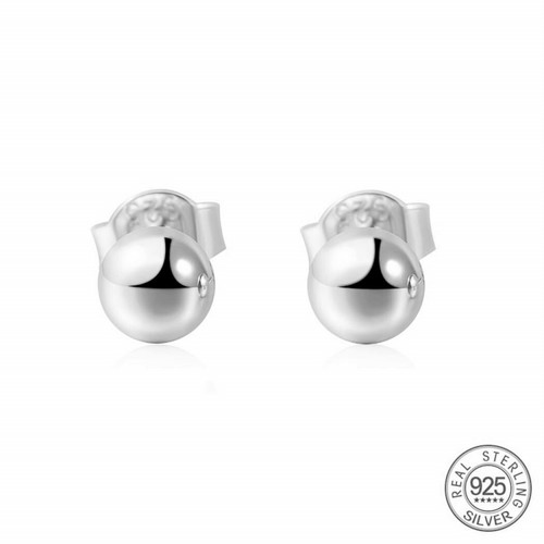 925 Solid Sterling Ball Stud Earrings 4mm Diameter