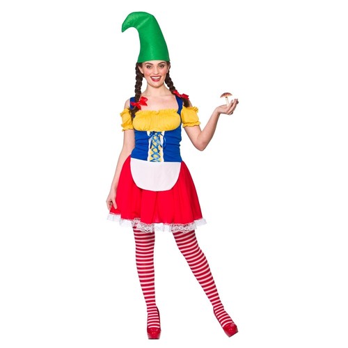 Lindo Para Adultos Damas Garden Gnome CUENTO DE HADAS PIXIE Cuentos Fancy Dress Costume New