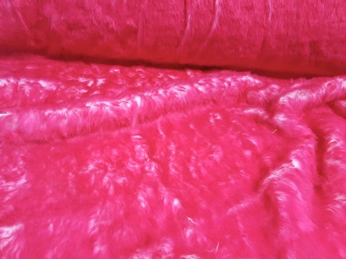 Webpelz Langhaar kuscheliges Kunstfell Stoff Fell Weiß Pink Deko Bekleidung