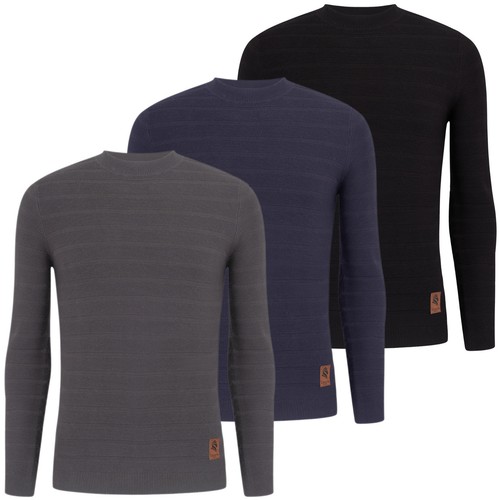 Da Uomo in Maglia Maglioncini Stallone Cotone Blend Righe Felpe Maglione Nuovo