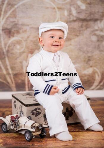 Baby Boy Smart Outfit White Corduroy Trousers Birthday Party Special Occasion