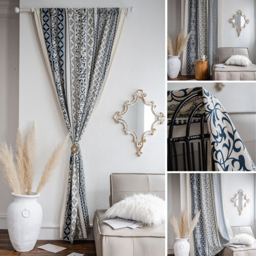 Cotton Linen Curtains with Tassel For Living Room Bedroom Window Treatment Drape