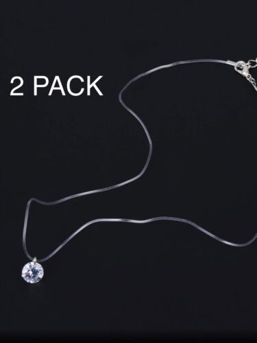 Fashion Women Crystal Rhinestone Necklace Choker Wedding Jewellery 2 Pack 
