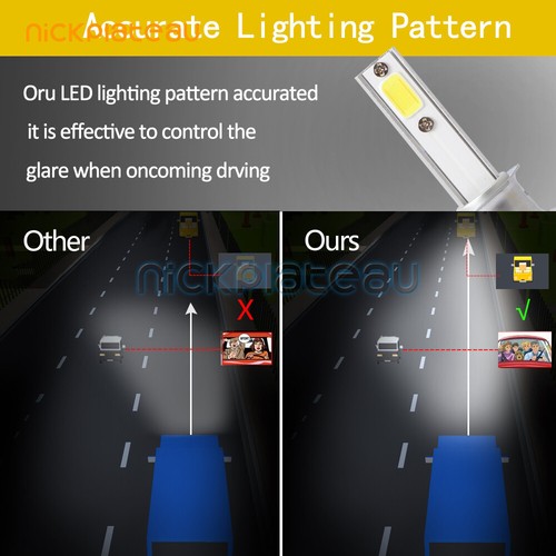 H1 LED Fog Headlight Kit Car Driving Lamps COB Chips Bulbs DRL 3000K 110W Yellow