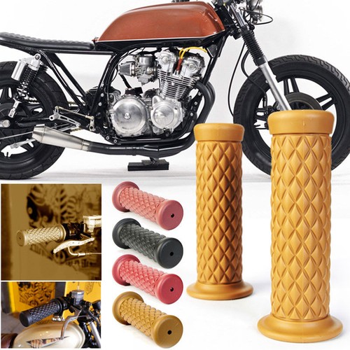 Pair Cafe Racer 22mm 7//8/" Handlebar Hand Grips for XS650 RD350 RD400 Vintage
