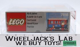 #7818 Passenger Coach AFA GRADED 1980 Lego Train System Vintage NEW SEALED