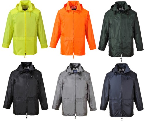 Mens Portwest Classic Rain Jacket Waterproof CoatS440
