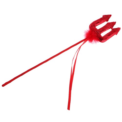 Red Sequin Devil Trident Pitchfork con costume da partito di nubilato