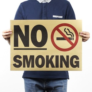 Poster-Kraft-Vintage-Retro-Pin-up-Wall-Decor-coffee-Cafe-Shop-No-Smoking-sign