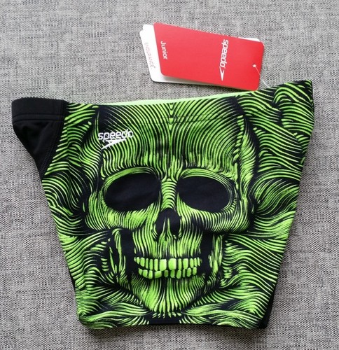 SPEEDO Boys Skull Aquashort Black Size 10 Endurance BRAND NEW with tags