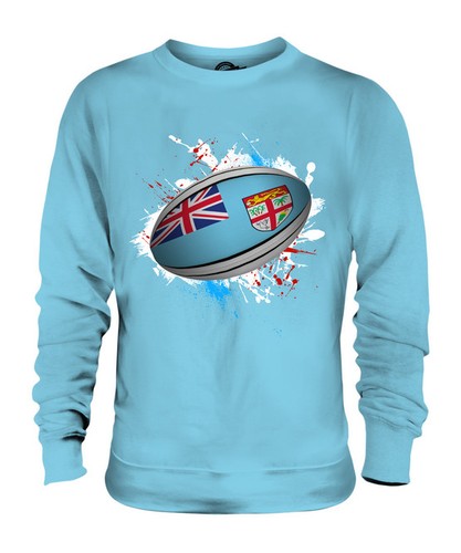 FIJI RUGBY BALL SPLATTER UNISEX SWEATER TOP GIFT WORLD CUP SPORT