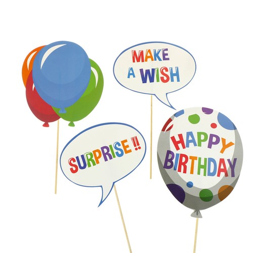 18pcs birthday balloons photo booth props kids party decorations supplies X