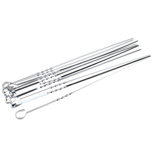 10 X Barbecue Edelstahl Grillen Kebab Kebab Flachspieße Nadeln