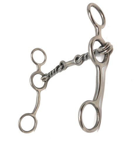 JR vache cheval Coulissant Gag Horse Bit 5.5/" fer doux trois pièces long Dog Bone
