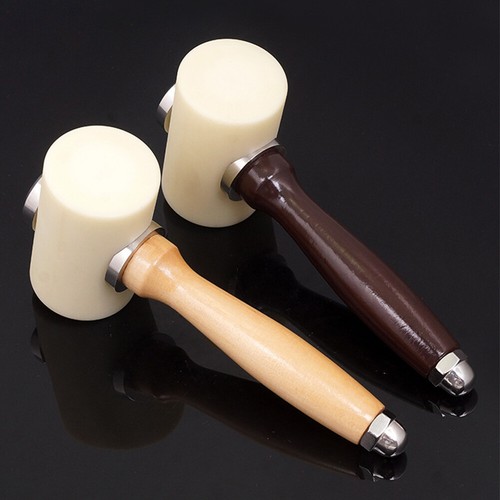 Double-headed Leather Nylon Hammer Carving Mallet Wood Handle Craft Handle Tool