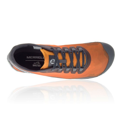 Grey Orange Merrell Mens Vapor Glove 4 Trail Running Shoes Trainers Sneakers