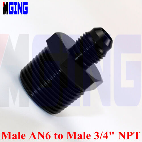Male AN6-6 To 3//4/'/' Male NPT Flare PipeThread Straight Adapter Fuel Oil Fitting