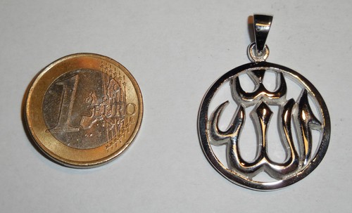 Anhänger Kette ALLAH Schriftzeichen Symbol ECHT 925 Silber ISLAM Moslem SS87