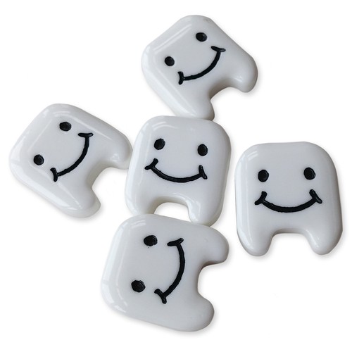 5pcs Smiley Tooth Teeth Resin Flatback Cabochons Embellishment Charms Kawaii