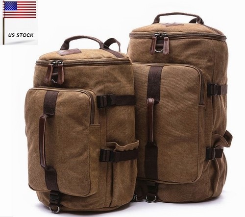 2pcs Canvas Backpack Mens Travel Bag Couple Hiking Couple Rucksack school bags