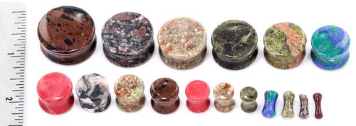 Price Per 1 Jasper Picasso Stone Double Flare Plug