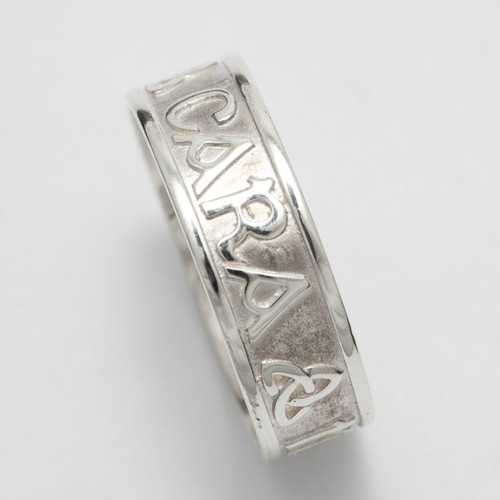 Irish Made .925 Sterling Silver Anam cara ring Soul mate 7mm wide size T