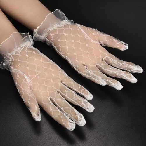 2019 Women/'s Lady Ivory Lace Wedding Gloves Wedding Bridal Party Gloves Mittens