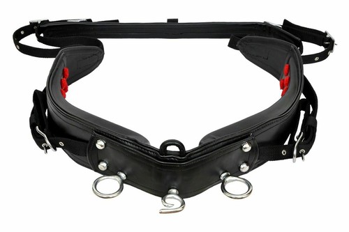 Black Nylon Driving Harness For Single Horse with Diamante Browband in bridle