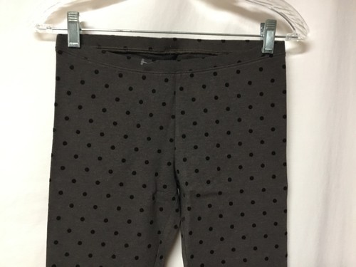 NWOT Women/'s HUE Flocked Dot Cotton Leggings Size Small Espresso Heather #994P