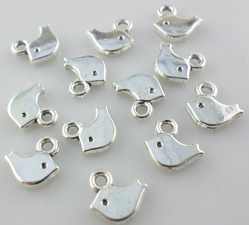 60//180pcs Tibetan silver Jewelry Making Birdie Charms Pendant 8x8mm