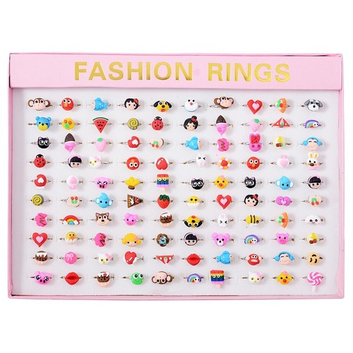 Details about / Party Rings Wholesale Mixed Girls Acrylic Rings Children/'s Xmas Present Gifts