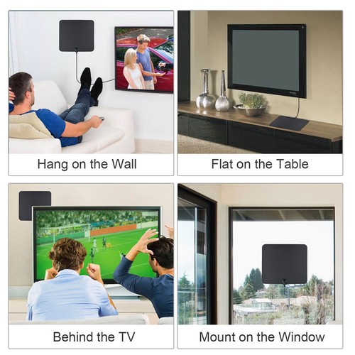 Leadzm 50miles Range Flat HD Digital Indoor Amplified TV Antenna with Amplifier