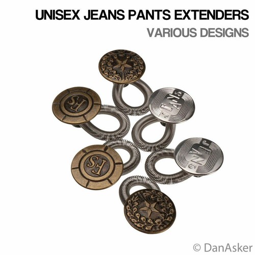 6 pcs Unisex Jeans Pants Instant Fix Jeans Expanders Waist Extender Metal Button