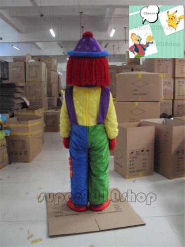 Clown Comic Mascot Costume Halloween Party Fancy Dress Free Shipping Adult Size