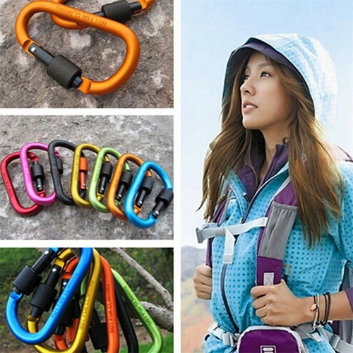 6X Carabiner Clip D-ring Spring Hook Keyring Buckle Camping Carabina Karabiner