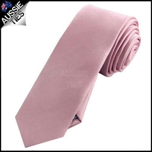 Mens Blush Dusky Pink Plain Skinny Tie Dusty Pink Rose Men/'s Slim Thin