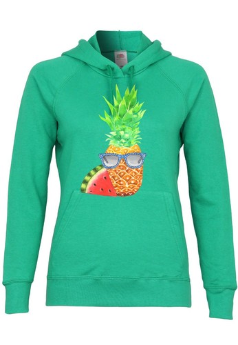 Ul147 f435 da donna con cappuccio Hoodie Felpa con motivo Summer PineappleCappuccio