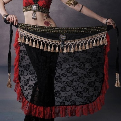 Top, Hip Scarf 3 Colors HJ2660# Belly Dance Costume Lace Tribal