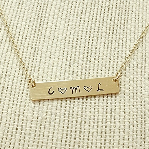 Hand Stamped Personalized Nameplate ~ Name Bar Necklace ~ 14k Gold Filled