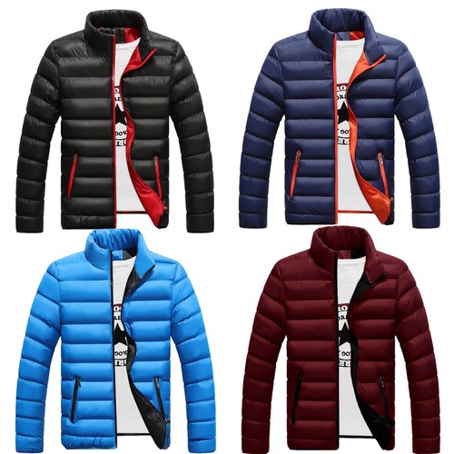 Herren Winterjacke Padded Stehkragen Ultraleicht Daunenjacke Mäntel Steppjacket