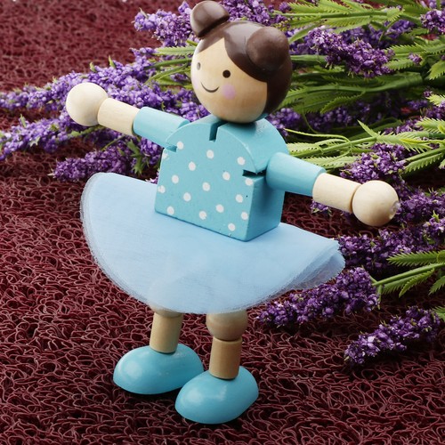 Wooden Puppets Dancing Girl Doll Robot Action Figure Toy Flexible Joint Gift