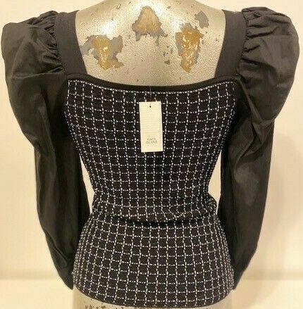 Ex River Island Berlin Doll Women/'s Top with Pearl Button Detailing Size 6-14