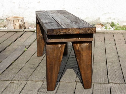 Banco de jardín banco de madera banco banco para sentarse banco horno vintage casa de campo de mano de 118 cm